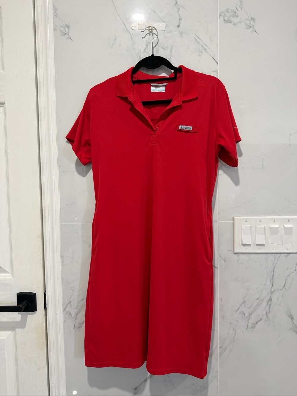 Columbia Bright Red Short-Sleeve Polo